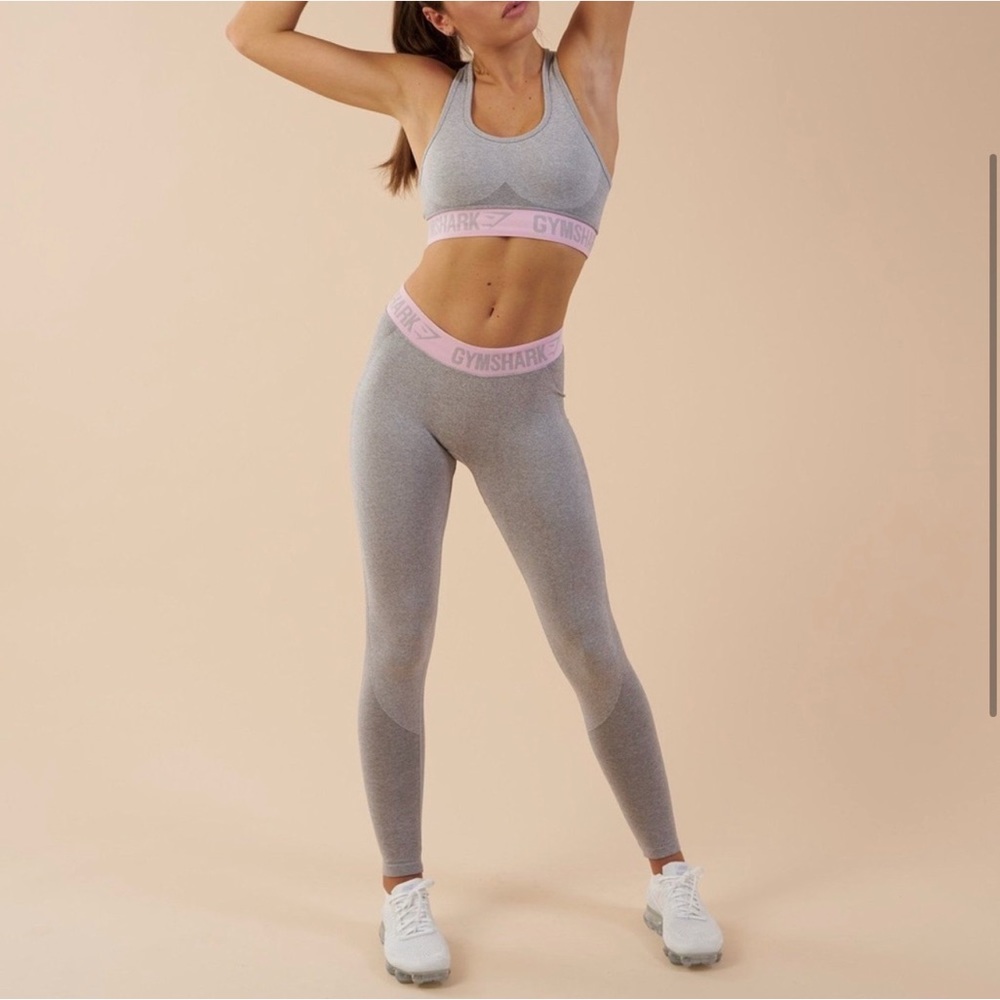 Gymshark Flex Leggings - Gray & Baby Pink